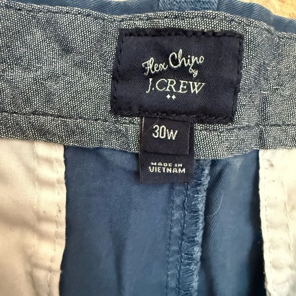 J. Crew Navy Flat-Front Chino Shorts